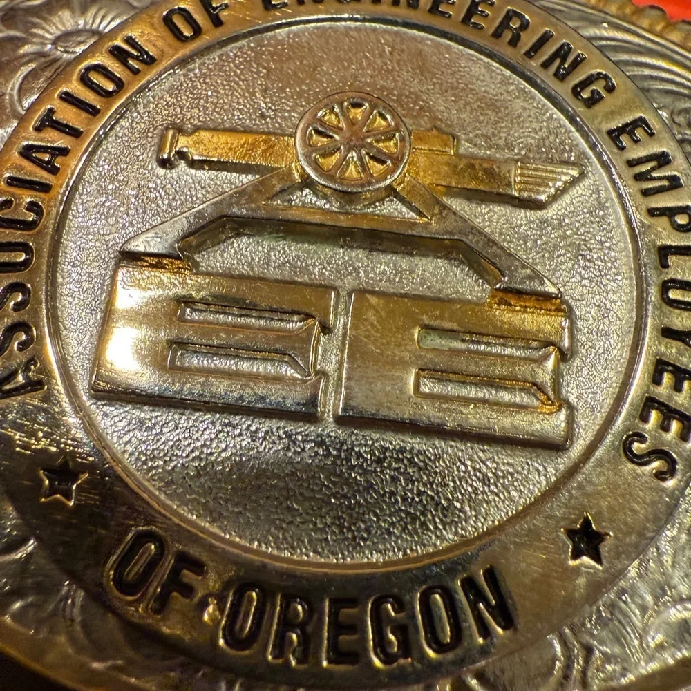 50th Anniversary engineering employees Gold and Silver Commemorative Belt Buckle